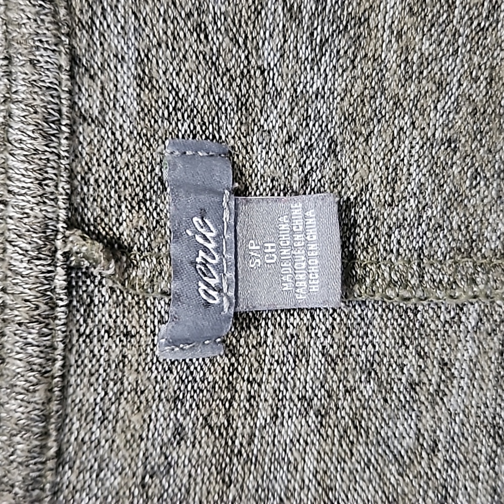 Aerie Long Sleeve Tight Knit Flowy V-neck Top Heather Green XS - Picture 13 of 13
